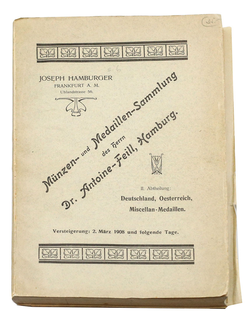 Katalog aukcyjny Joseph Hamburger, Münzen und Medaillen - Sammlung Dr. Antoine-Feill cz. II